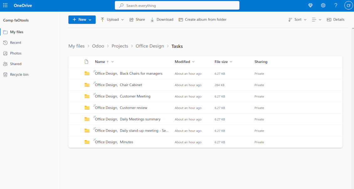 OneDrive/SharePoint subdirectories
