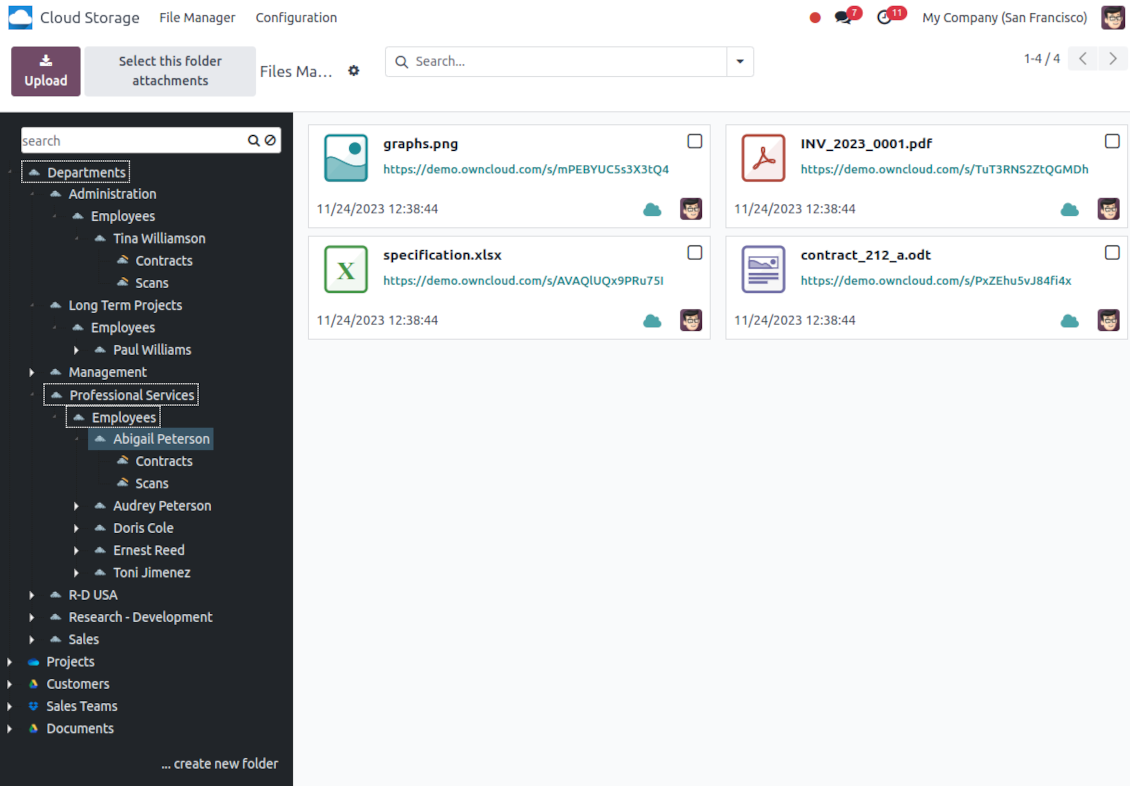 Synchronize Odoo folders with Nextcloud/ownCloud