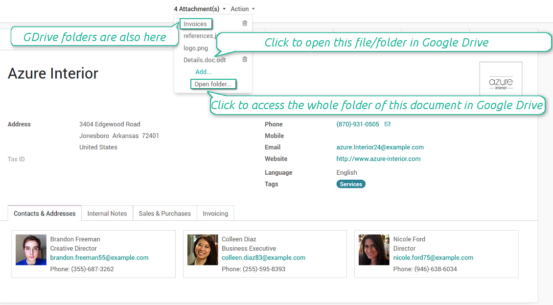 Integrate Odoo and Google Drive