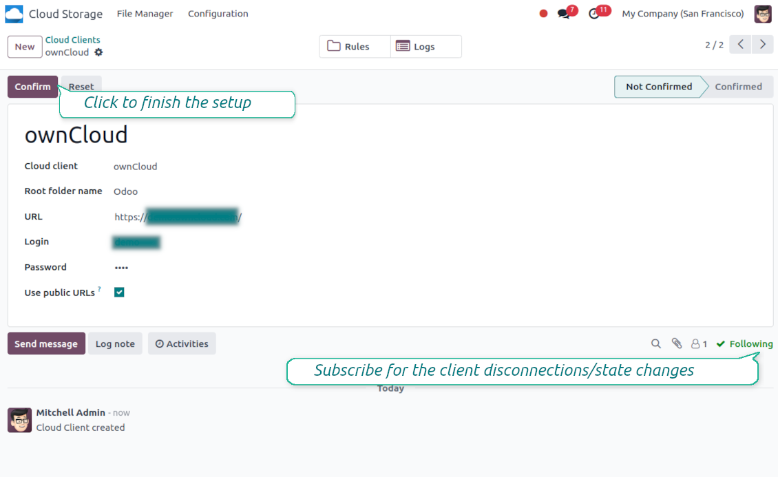 ownCloud / Nextcloud Odoo integration