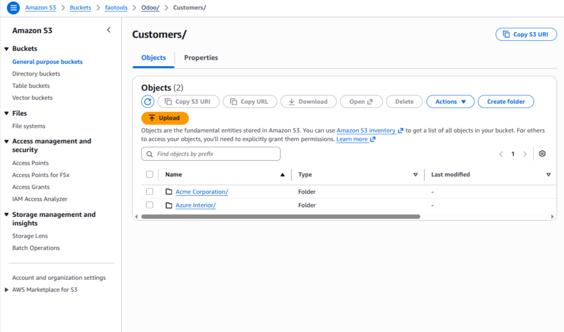 Amazon S3 subdirectories