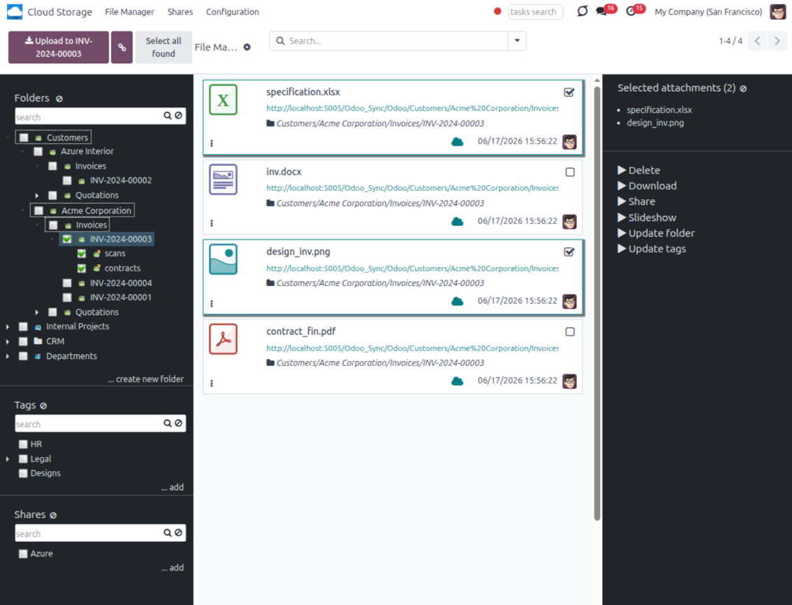 Synchronize Odoo folders with NAS