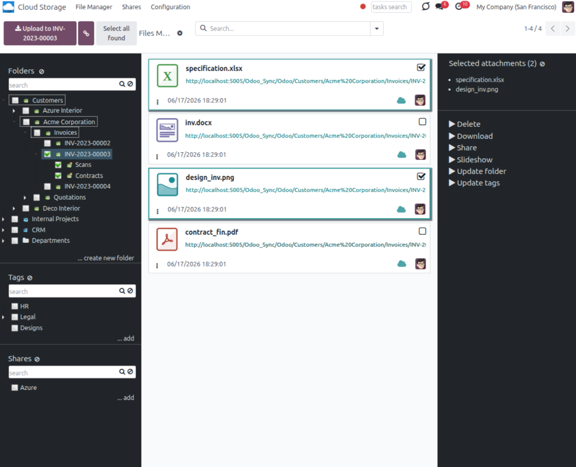 Synchronize Odoo folders with NAS
