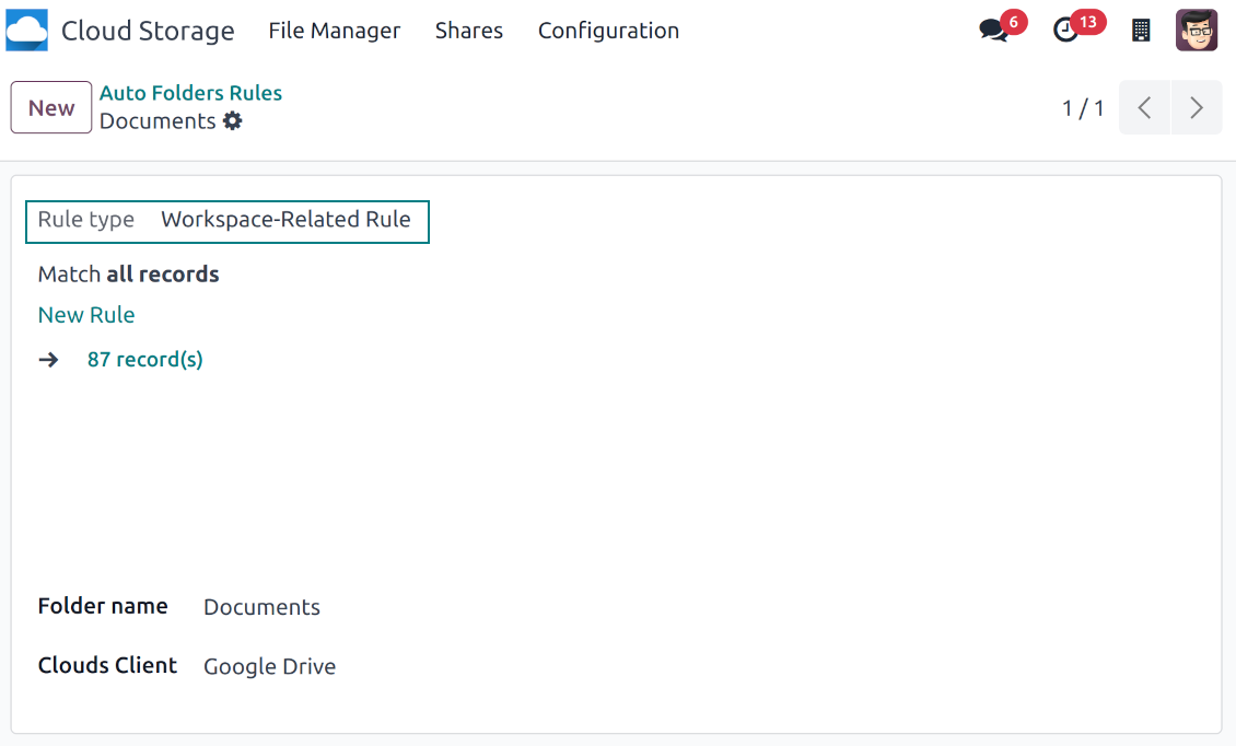 Workspace-related rule