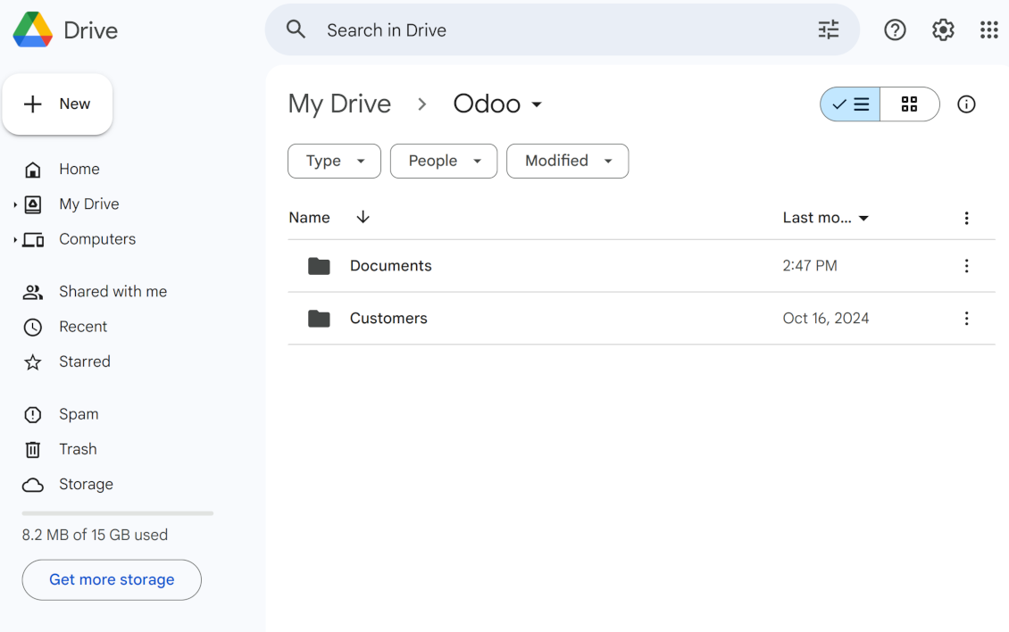 Odoo synced document management system