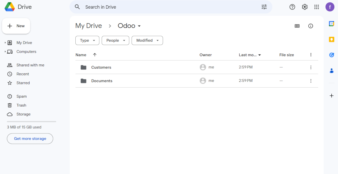Odoo synced document management system