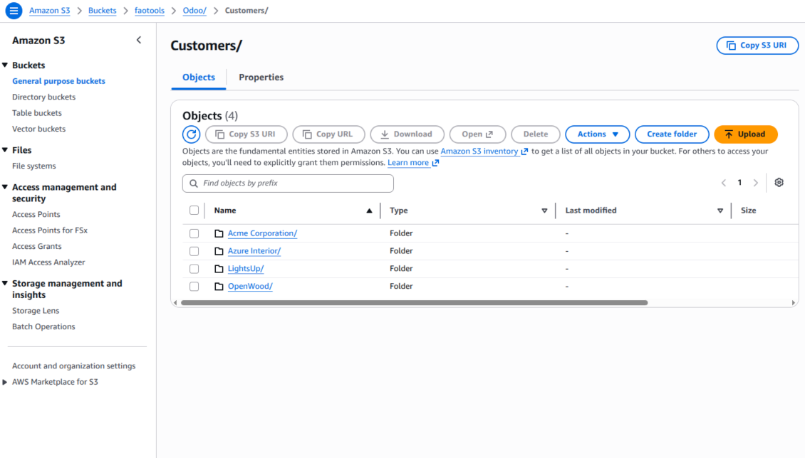 Amazon S3 subdirectories