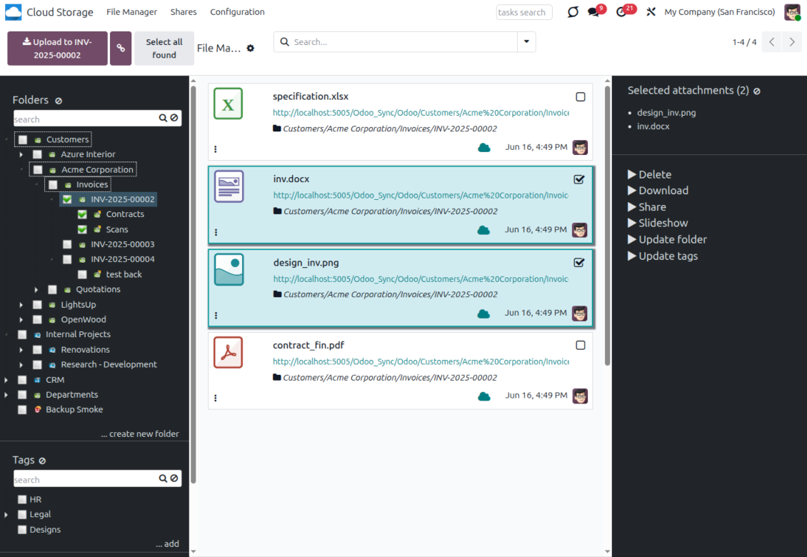 Synchronize Odoo folders with NAS