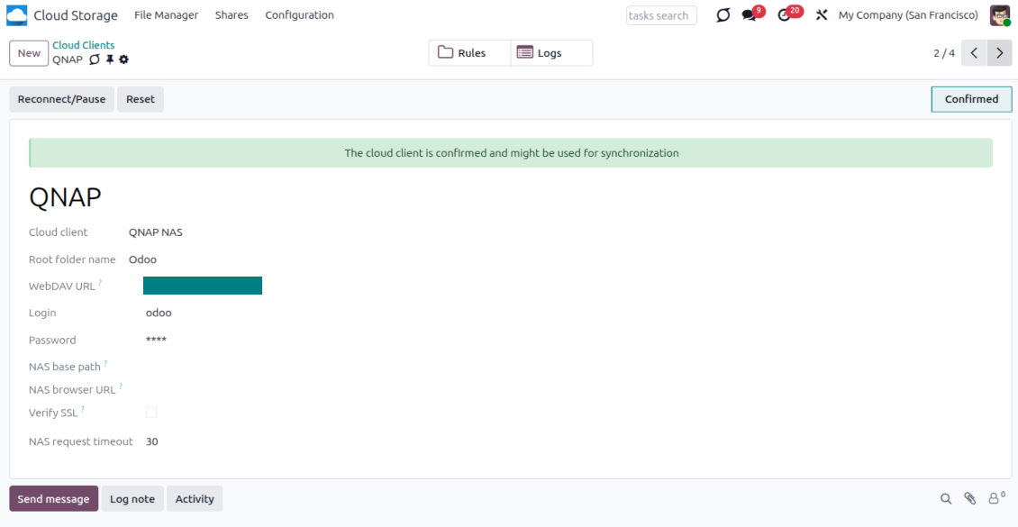 QNAP Odoo connection