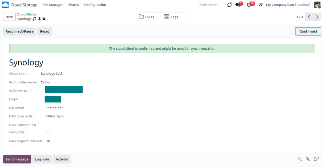 Synology Odoo Connection