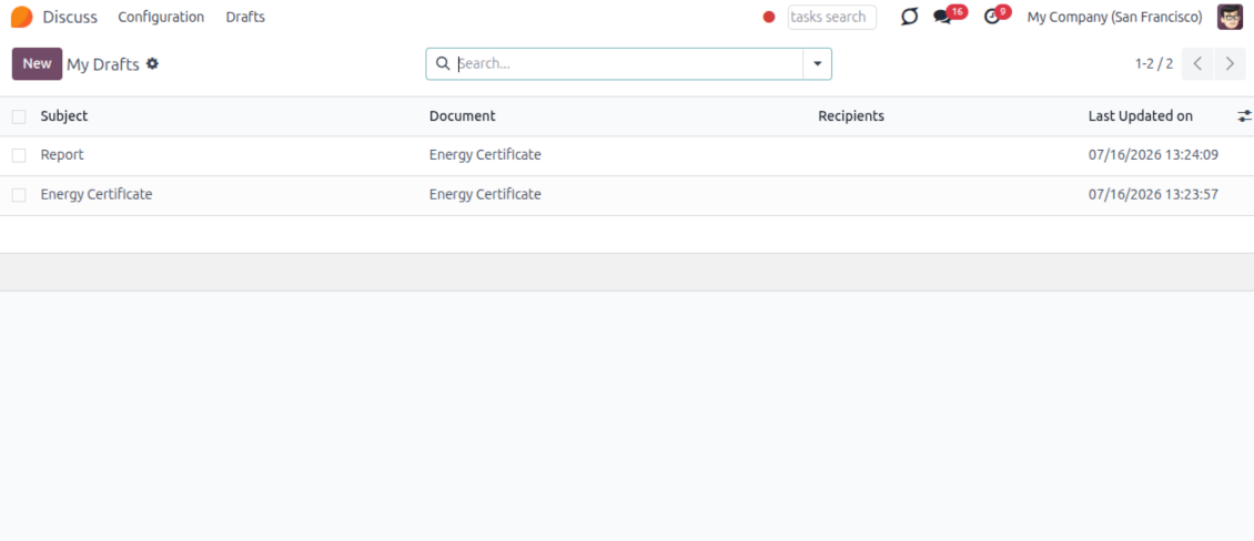 List of Odoo message drafts