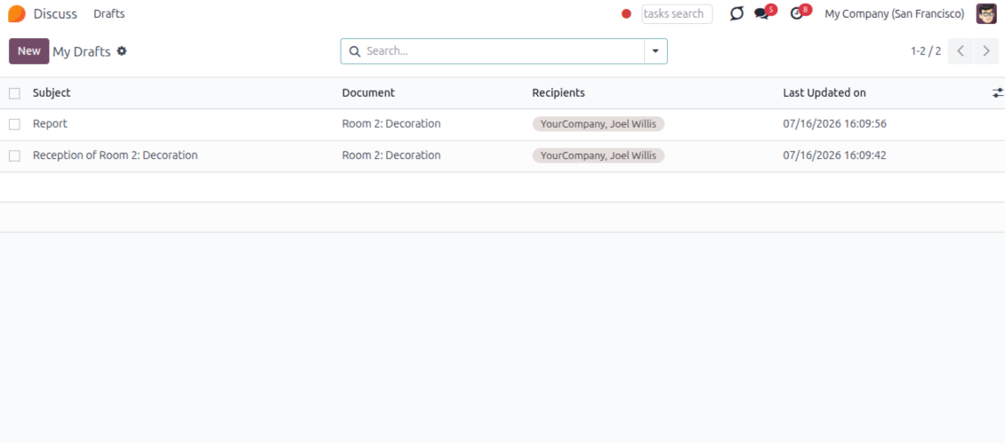 List of Odoo message drafts