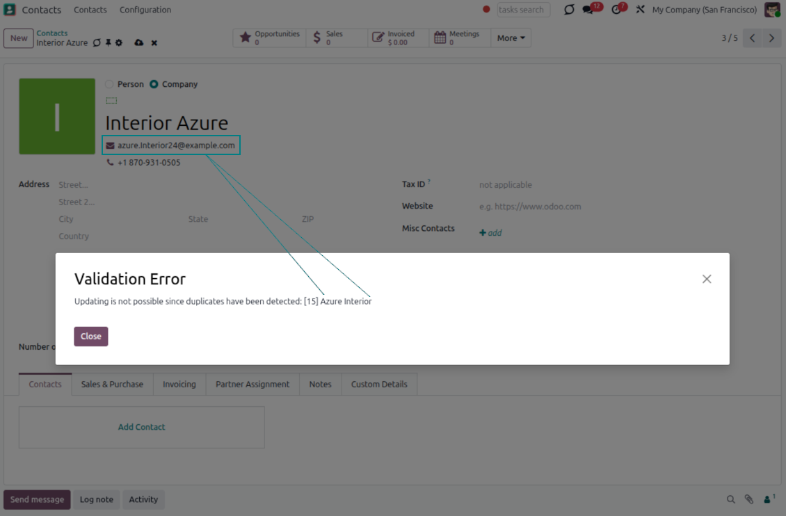 Odoo partners: rigid duplicates
