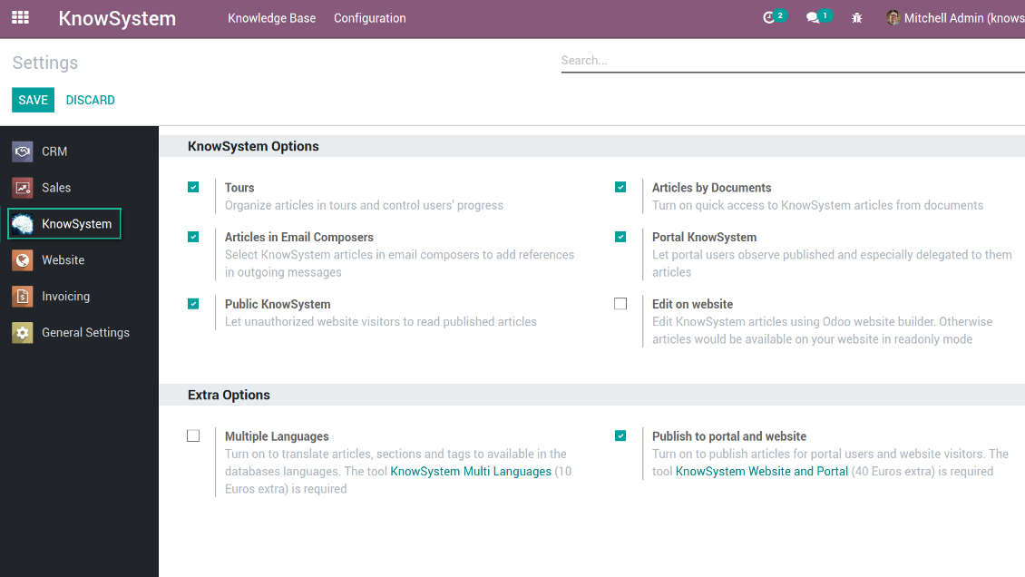 Knowledge base options