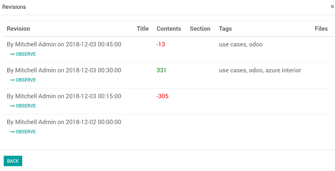 Knowledge base revisions