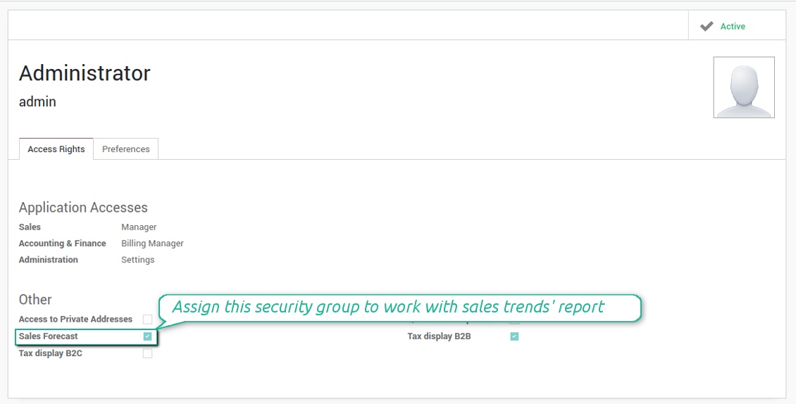 Sales trends and forecast security