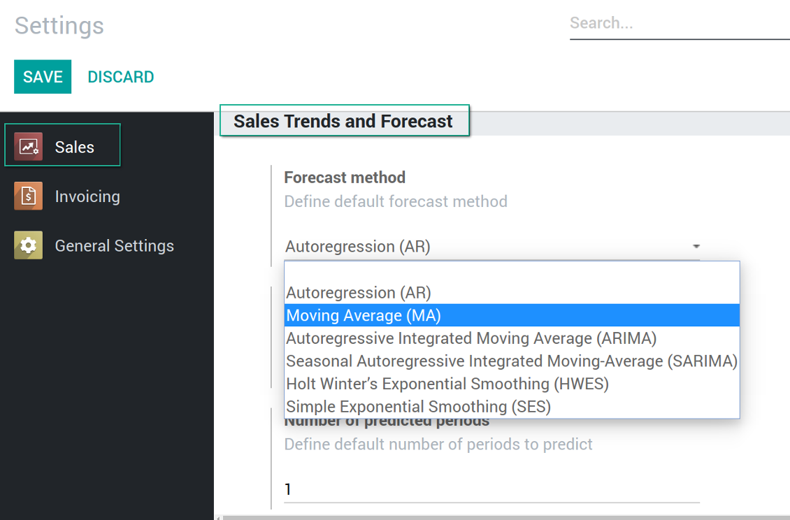 Default values to generate a report