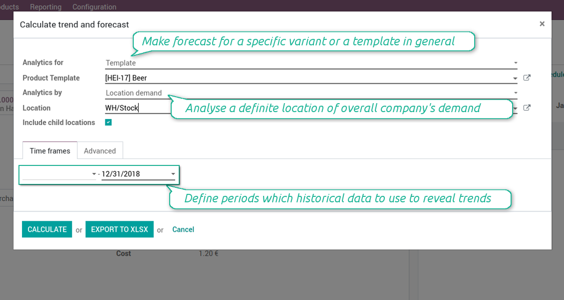 Analyse stock demand per location or company