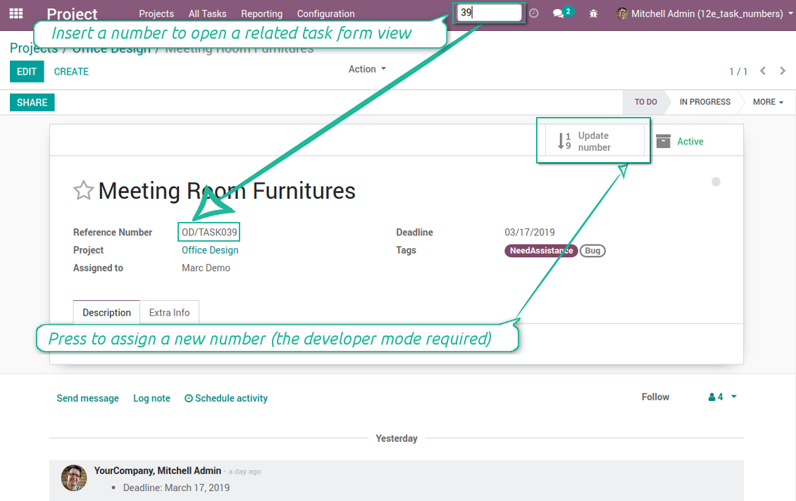 Quick search by tasks