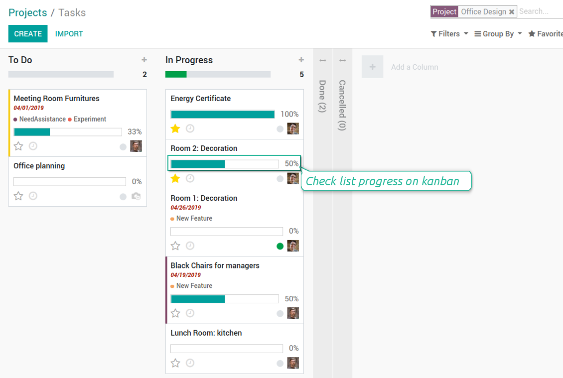 Check actions progress