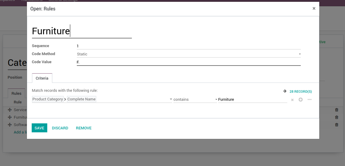 Product category rule for references